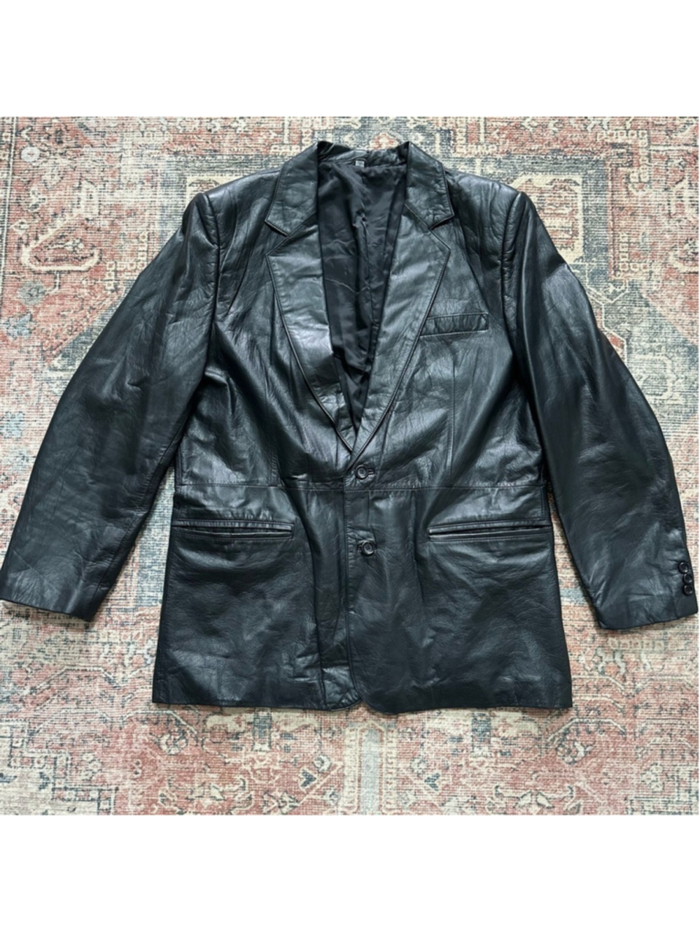 SADDLERY black leather jacket size 44